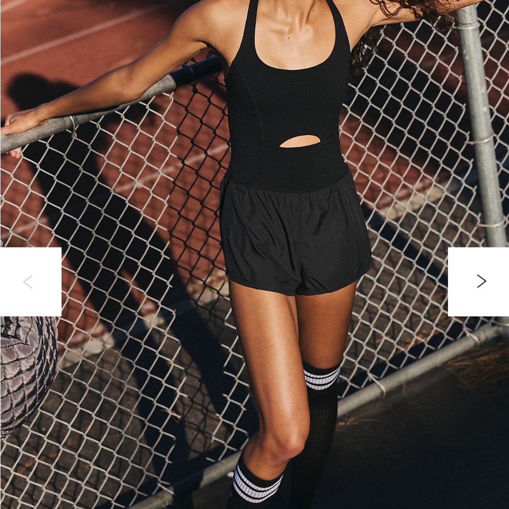 FP Movement by Free People Black Athletic Romper